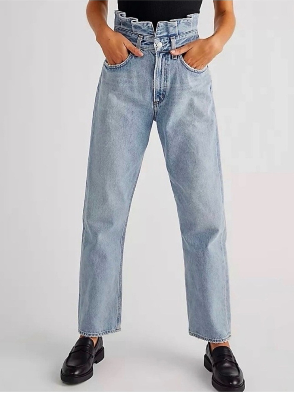 Agolde Lettuce Waistband Jeans, size 27 altered to fit a 25/26